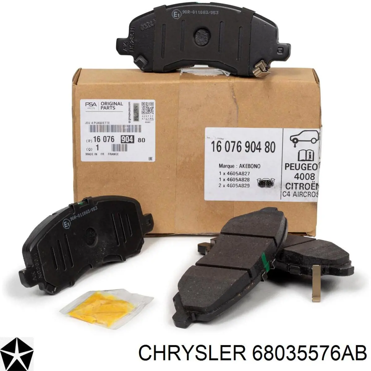Гальмівні колодки Chrysler 68035576AB ціна, від 29.62 USD