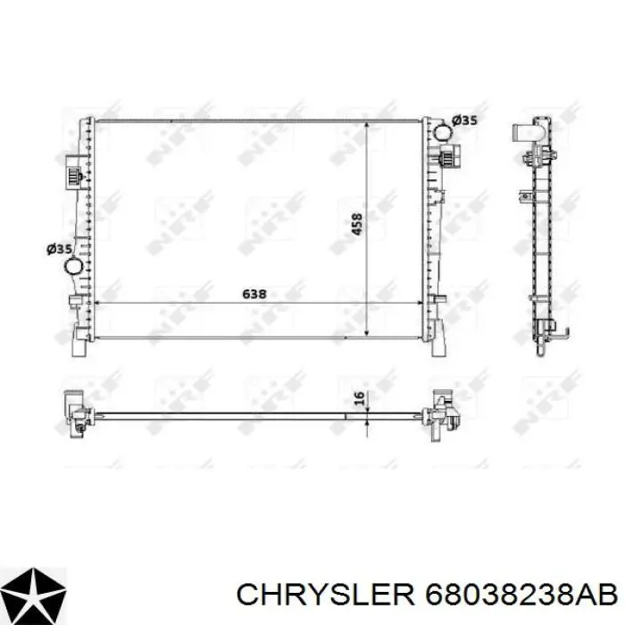 Радіатор основний Chrysler 68038238AB ціна, від 69.48 USD