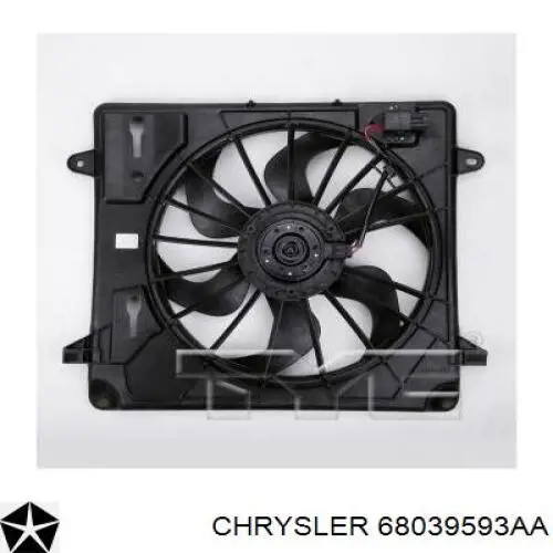 Вентилятор радіатора Chrysler 68039593AA ціна, від 96.49 USD