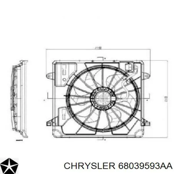 68039593AA Chrysler Електровентилятор радіатора