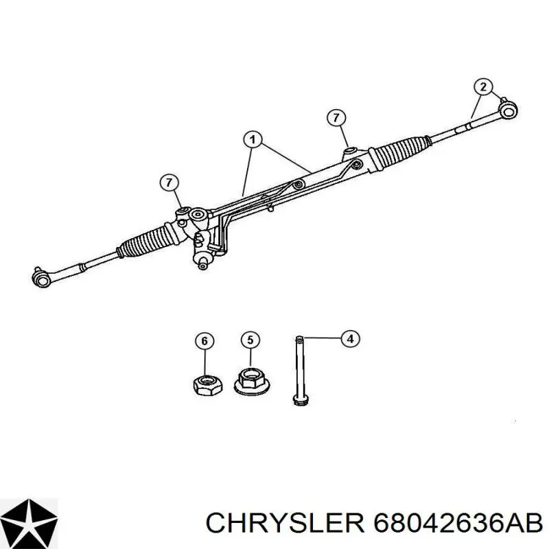 Рульова рейка 68042636AB Chrysler