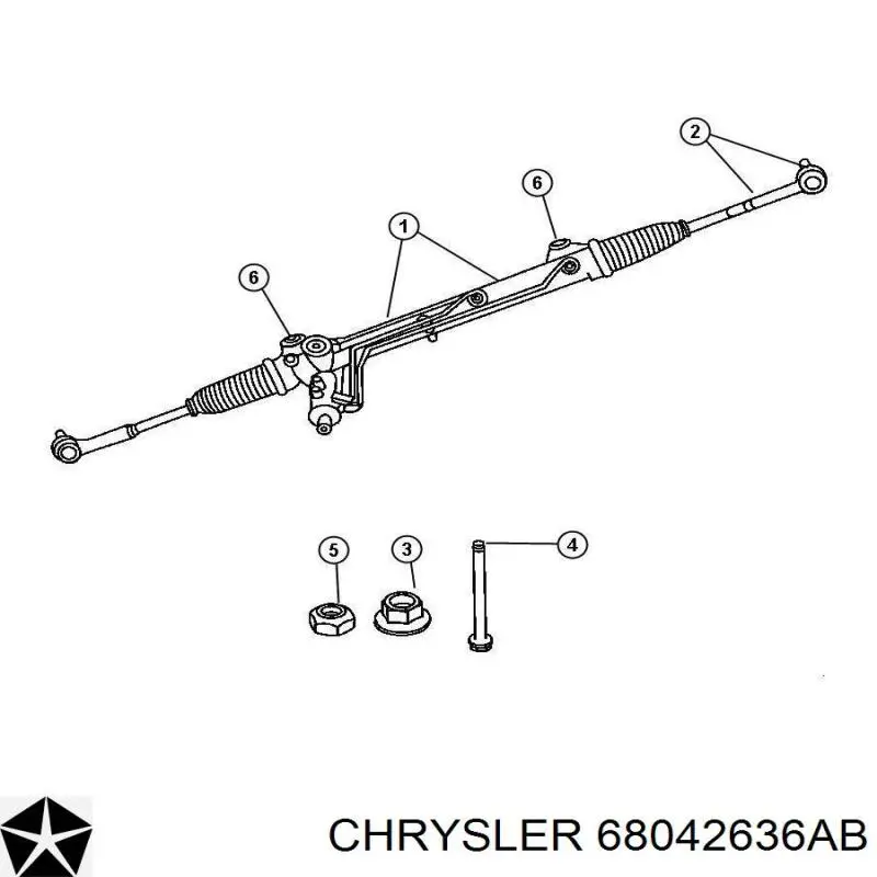 RX000400AA Chrysler Рейковий рульовий механізм