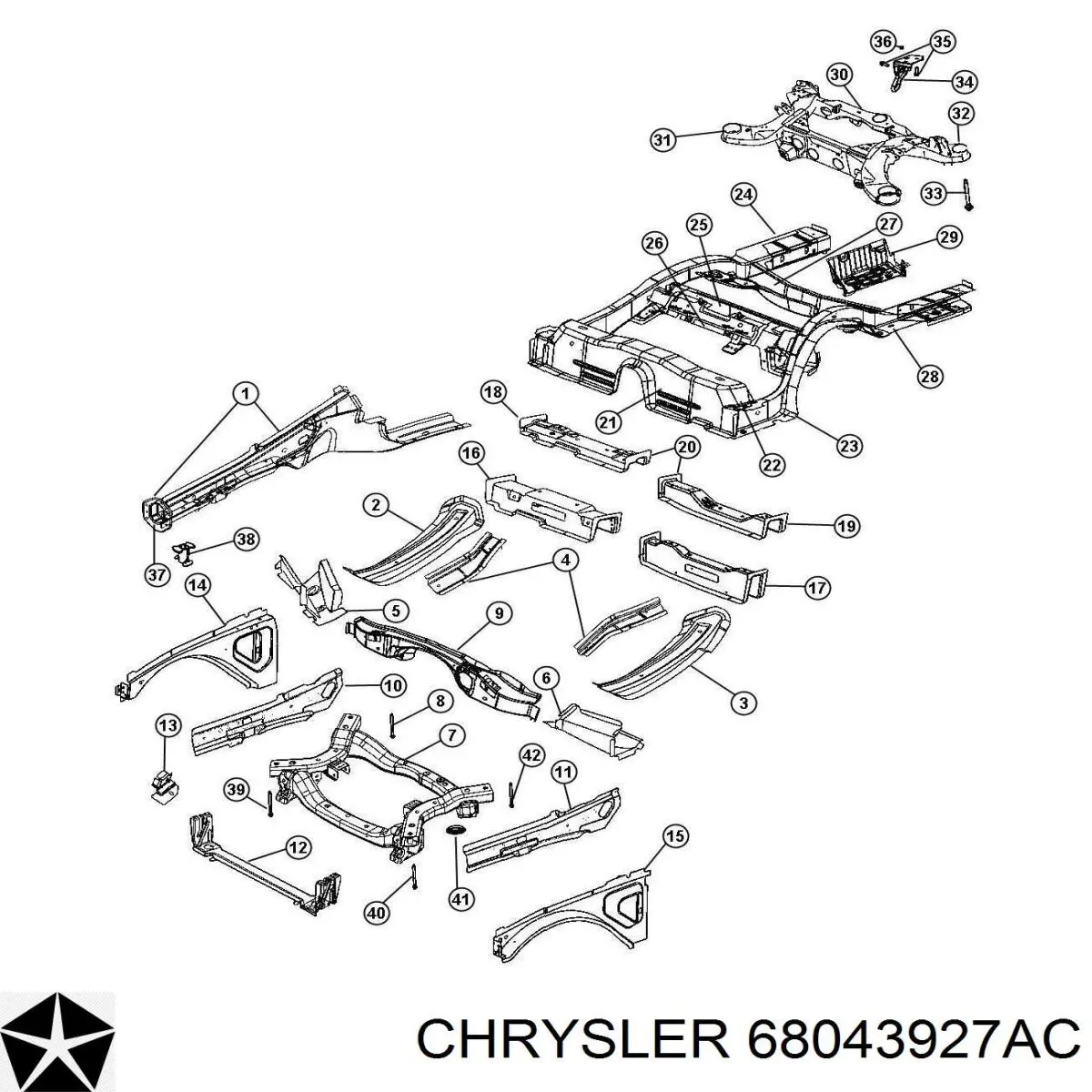  Chrysler 68043927AC ціна, від 316.72 USD