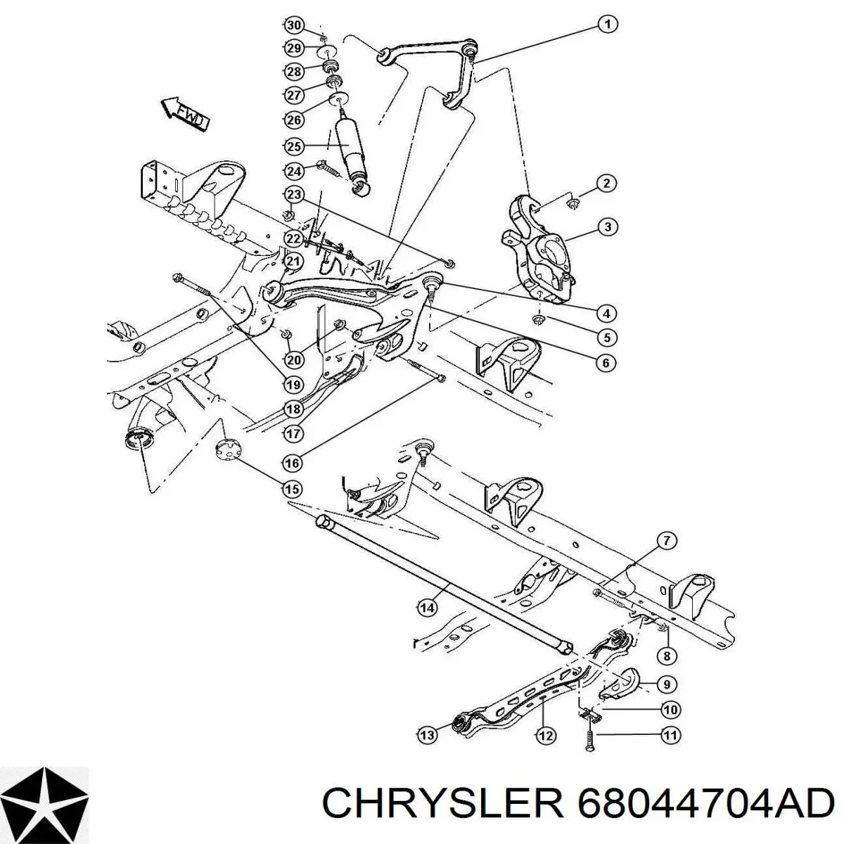 52106552AC Chrysler цапфа - поворотний кулак передній, правий
