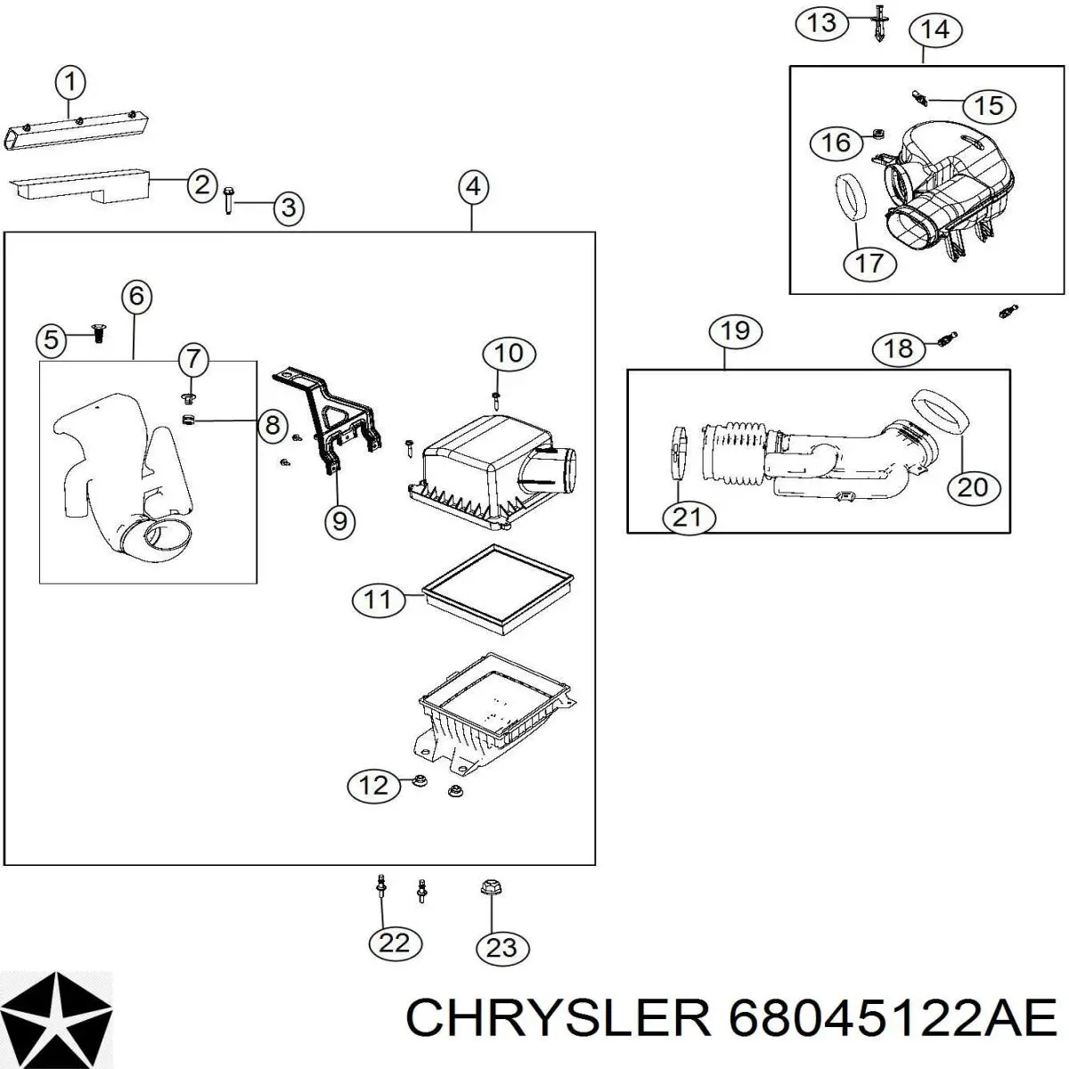  Chrysler 68045122AE ціна, від 10.35 USD