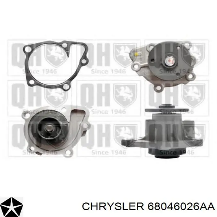 Помпа охолодження Chrysler 68046026AA ціна, від 12.67 USD