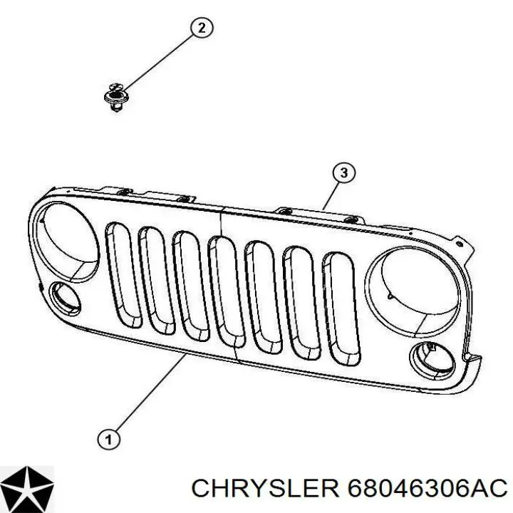 Решітка радіатора 68046306AC Chrysler