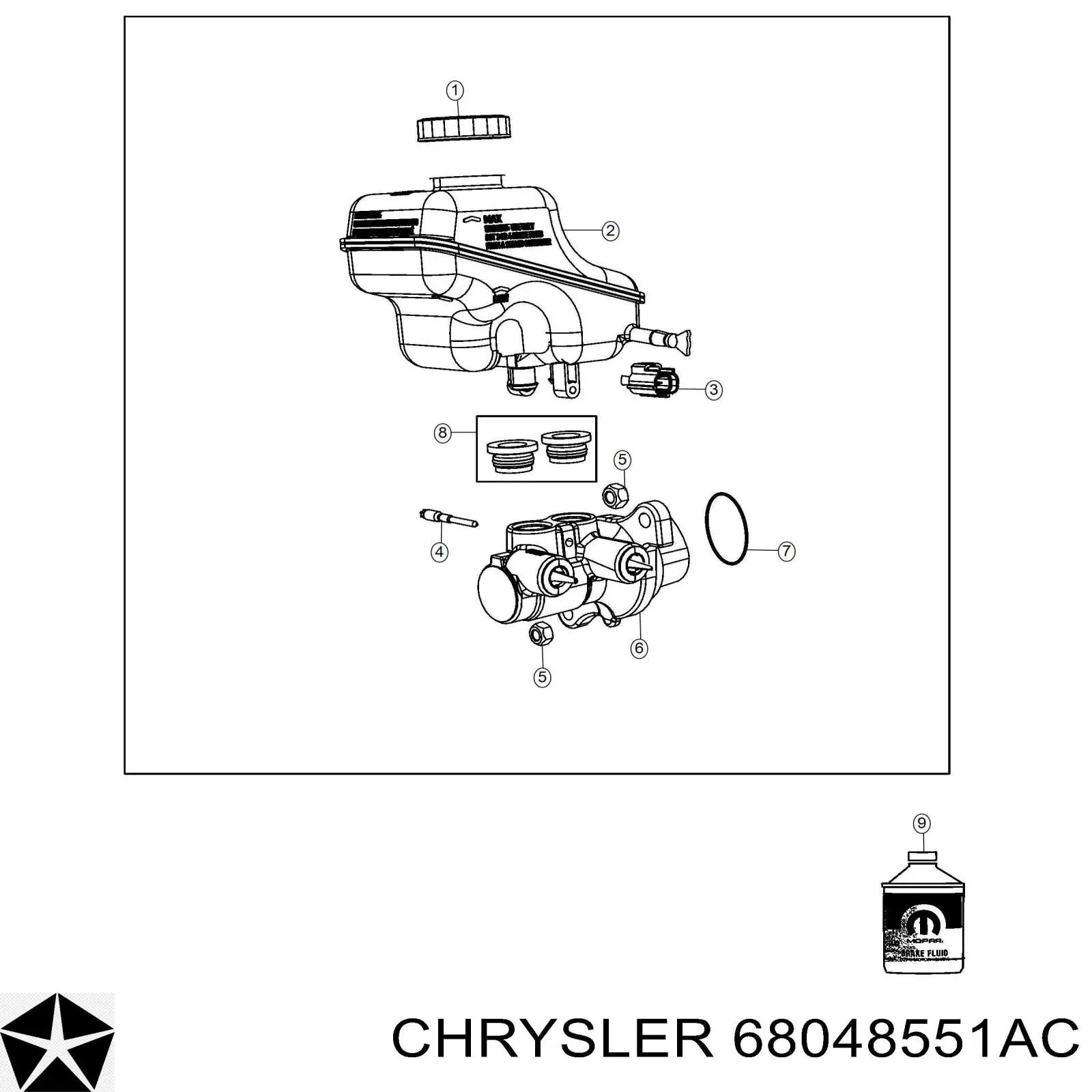 Циліндр гальмівний, головний Chrysler 300 100 (Крайслер 300)