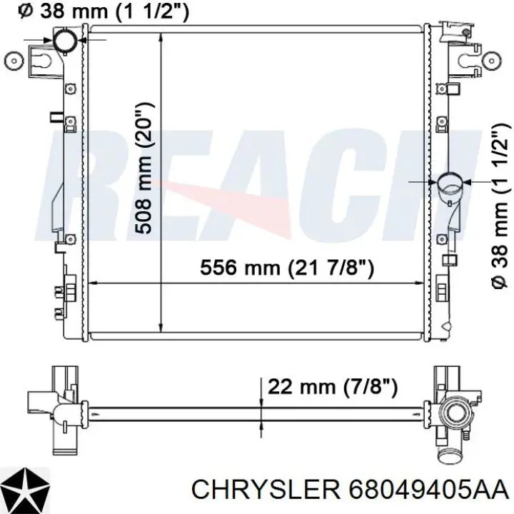 Радіатор 68049405AA Chrysler