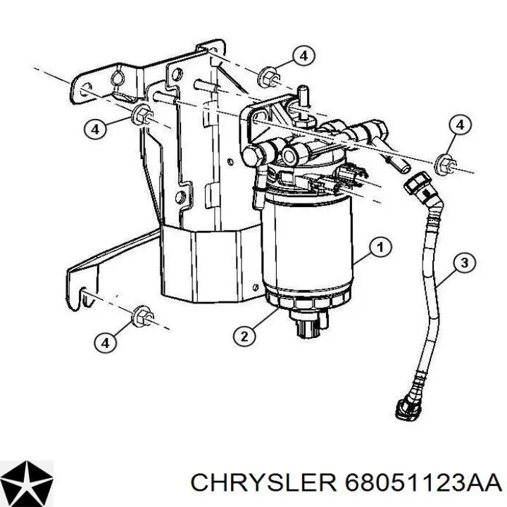 Фільтр тонкого очищення палива Chrysler 68051123AA ціна, від 28.94 USD