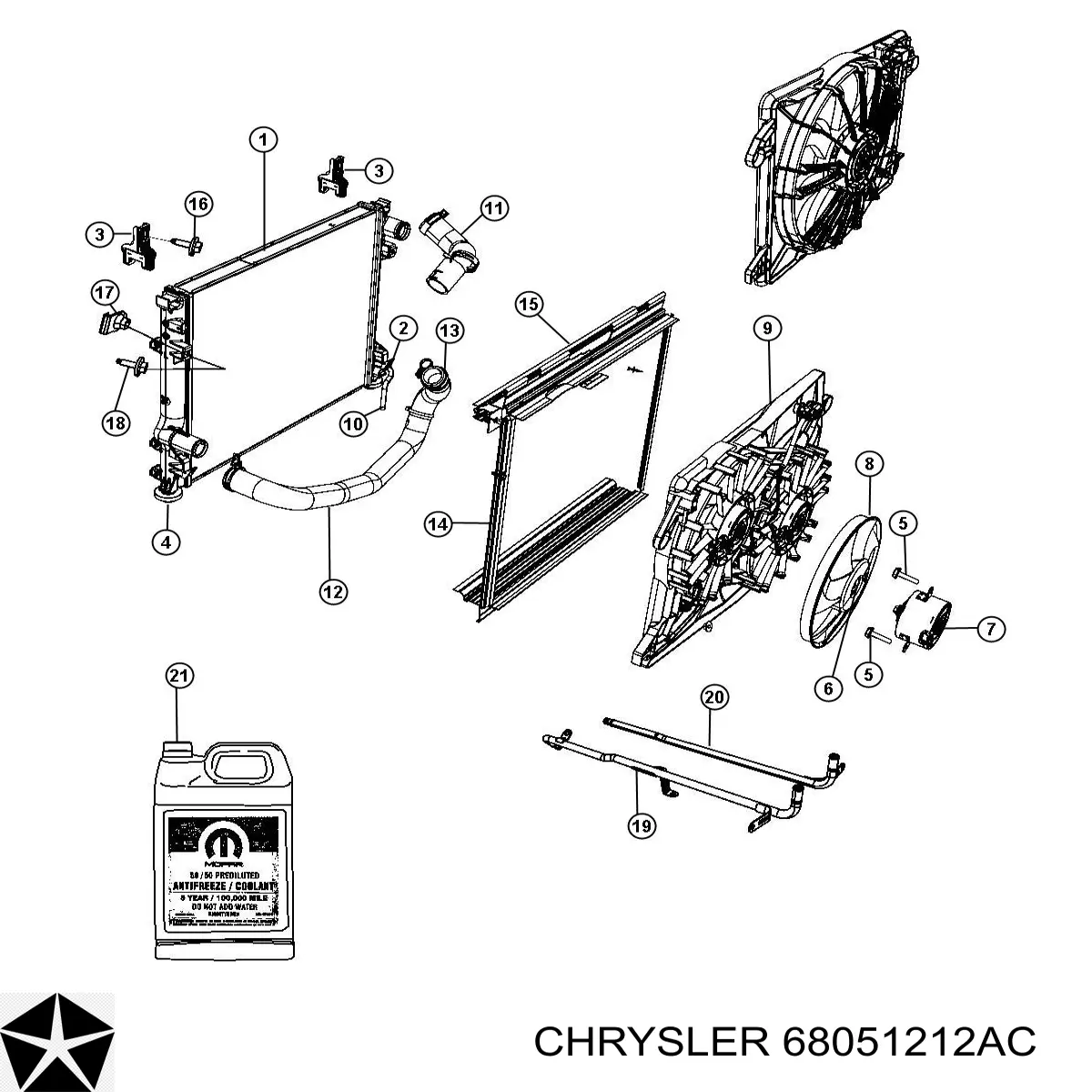 68051212AC Chrysler Охолоджуюча рідина