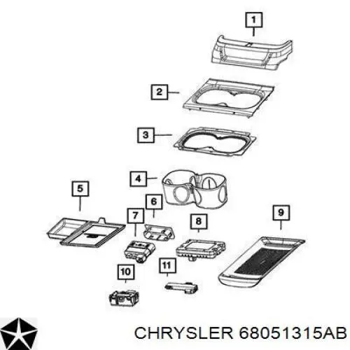 68051315AB Chrysler Антена замку двері