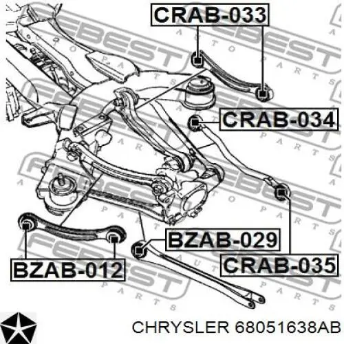 Важіль задньої підвіски поперечний, правий Chrysler 68051638AB ціна, від 36.12 USD