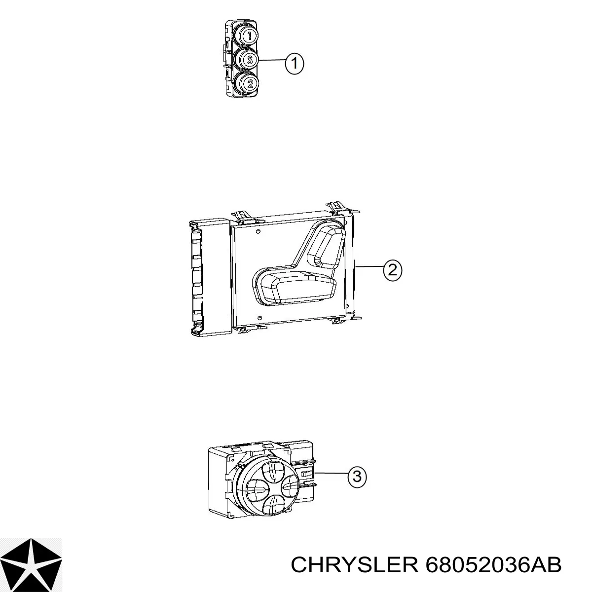 Блок кнопок механізму регулювання сидінь Chrysler 68052036AB ціна, від 8.24 USD