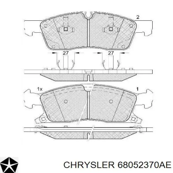 Колодки гальмівні передні, дискові 68052370AE Chrysler