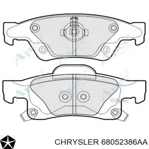 Купити 68052386AA Chrysler Задні колодки