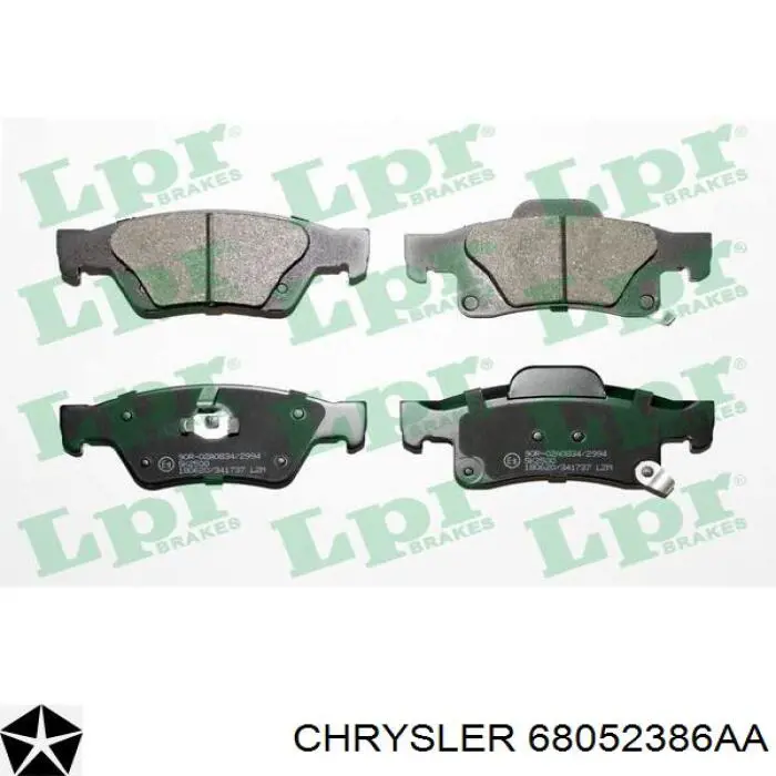 Задні гальмівні колодки Chrysler 68052386AA ціна, від 49.70 USD