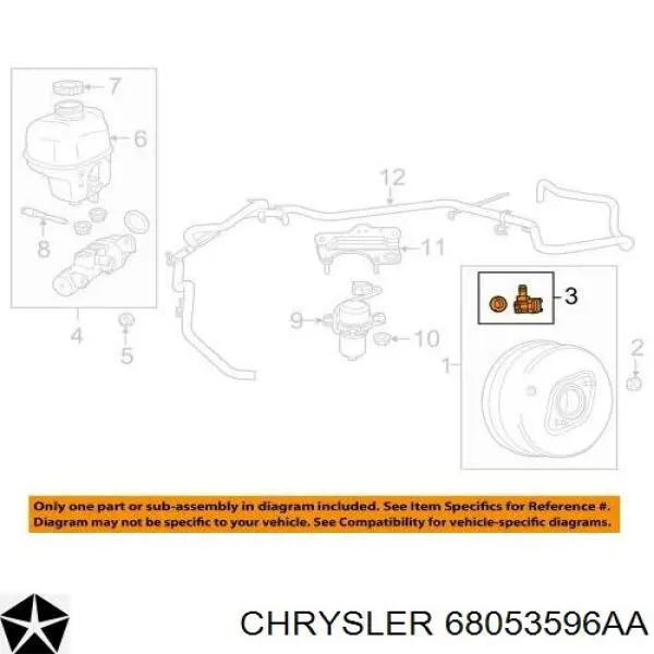 Клапан гальмівної системи Chrysler 68053596AA ціна, від 6.33 USD