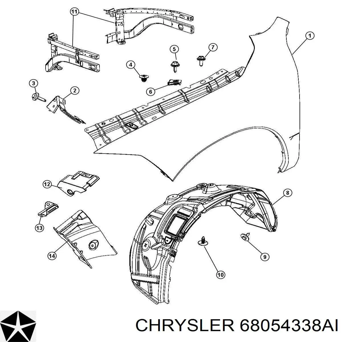 Крила 68054338AI Chrysler