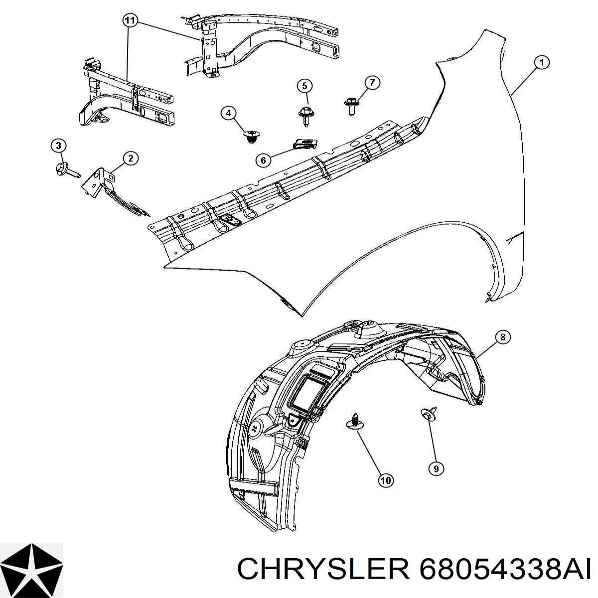 Купити 68054338AI Chrysler Крила