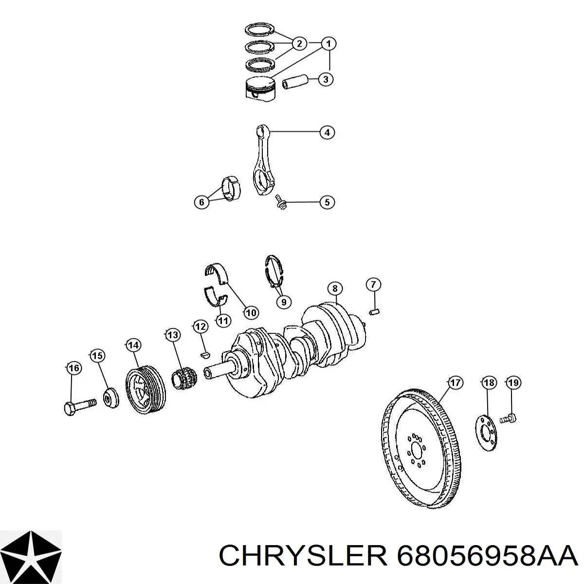 Маховик двигуна Chrysler 5175957AA ціна, від 60.73 USD