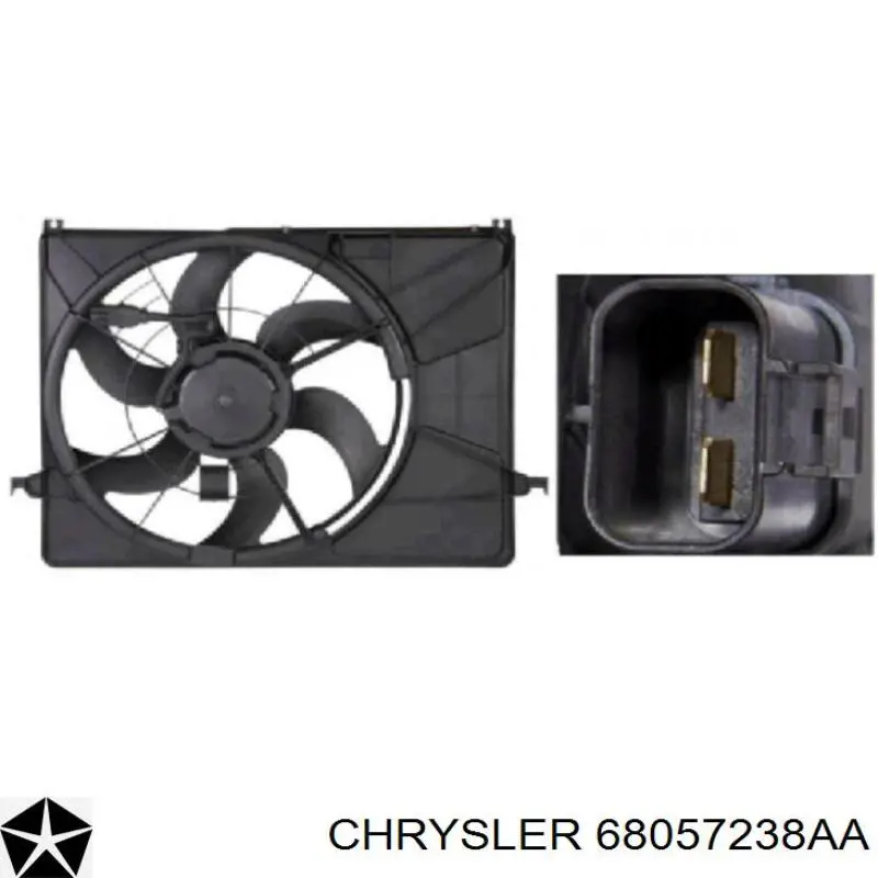 Купити 68057238AA Chrysler Електровентилятор охолодження в зборі (двигун + крильчатка)