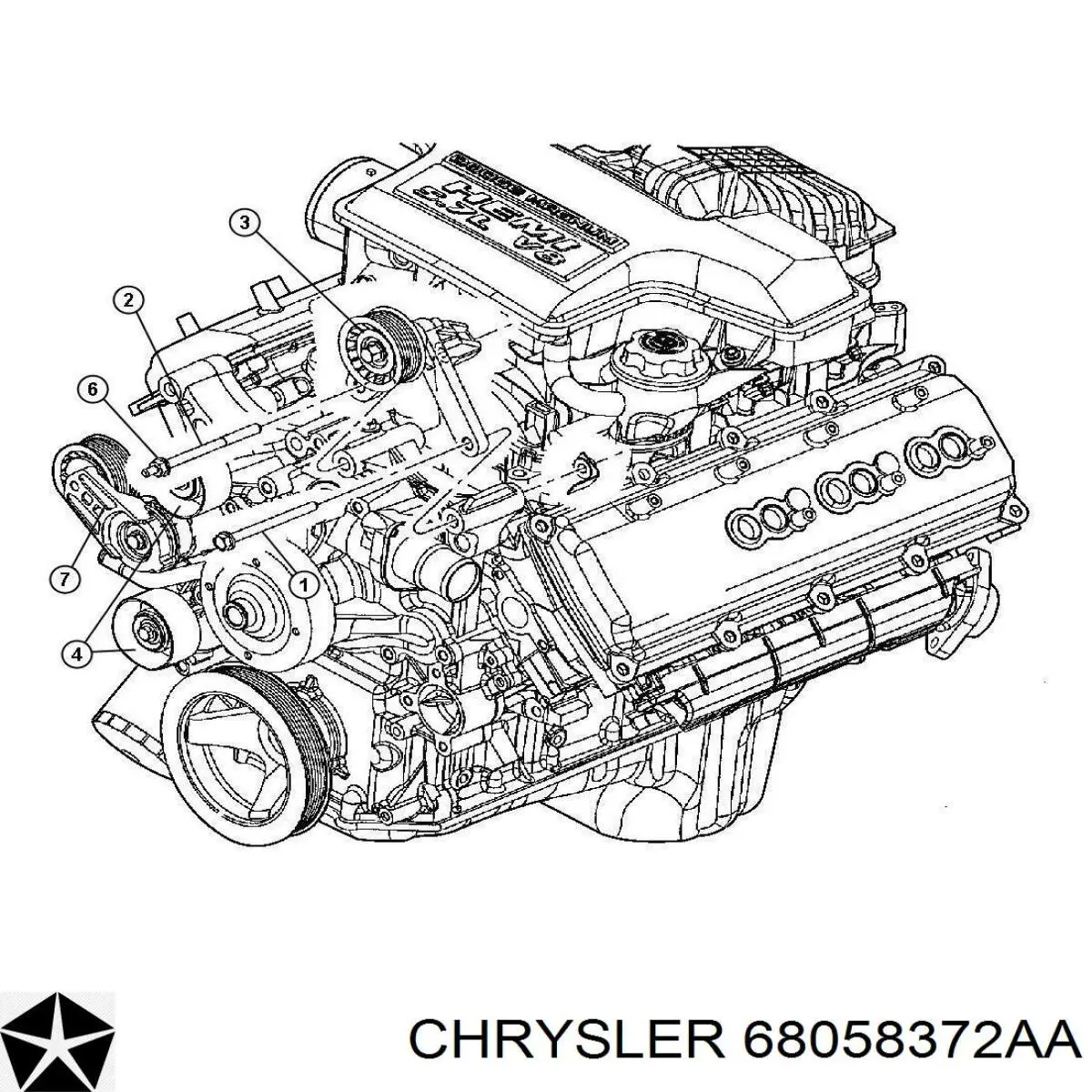 Натяжний ролик 68058372AA Chrysler