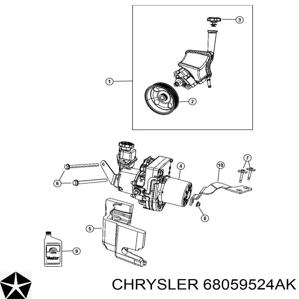 Купити 68059525AM Chrysler Насос гідравліки