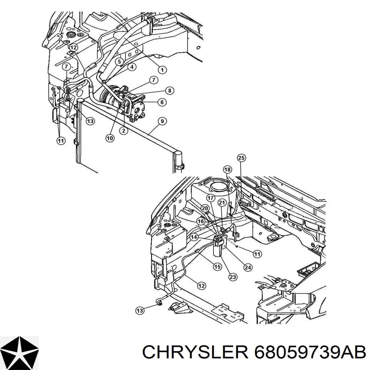 68059739AB Chrysler радіатор кондиціонера