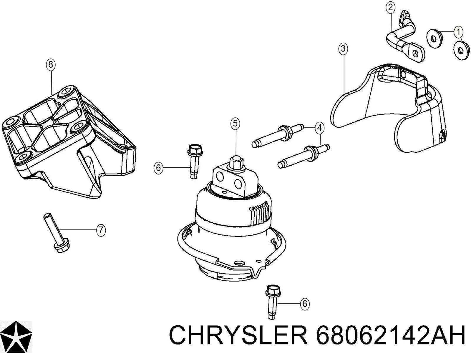 Подушка (опора) двигуна, права Chrysler 300 SRT8 (Крайслер 300)