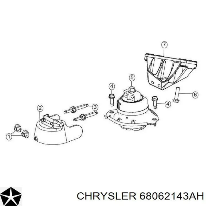 Ліва подушка двигуна Chrysler 68062143AH ціна, від 79.60 USD