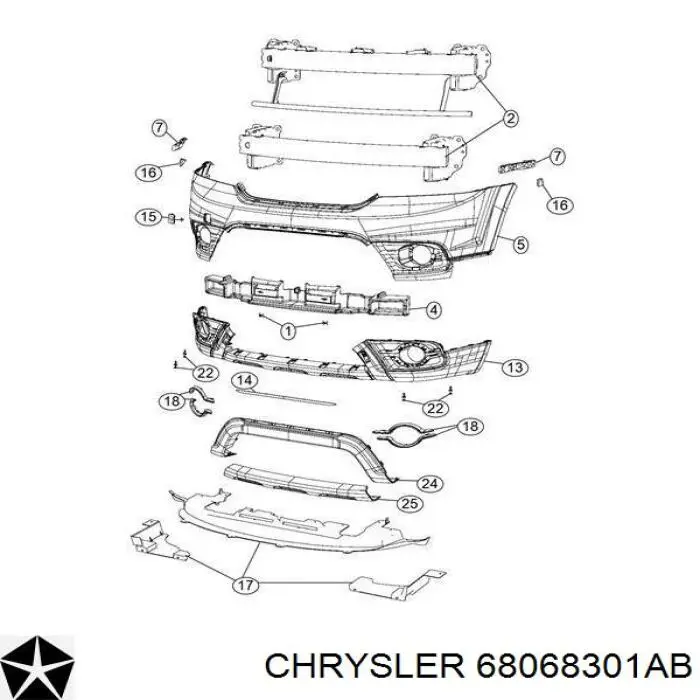 Захист бампера переднього K68068301AB Fiat/Alfa/Lancia