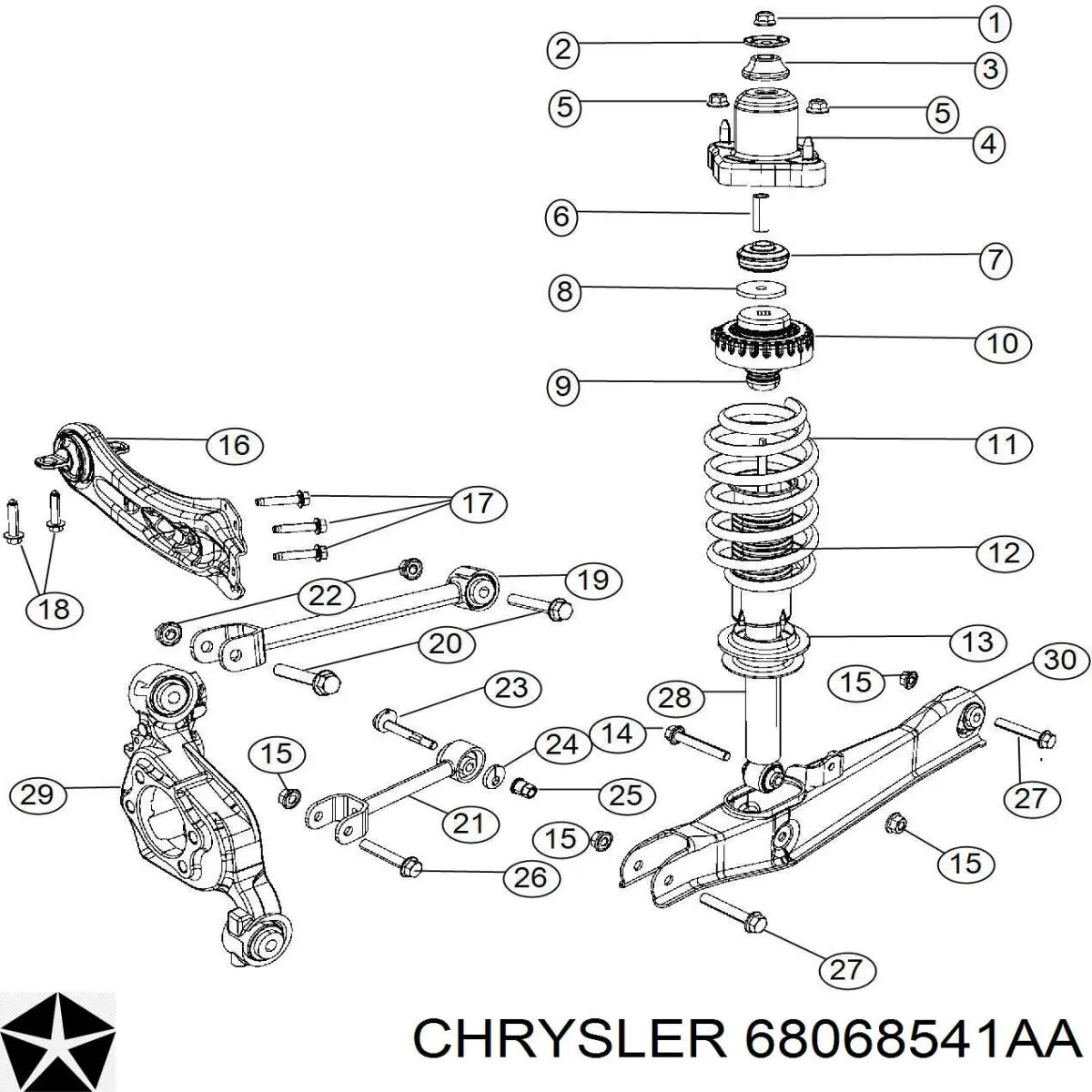Відбійник на задні амортизатори Chrysler 68068541AA ціна, від 63.35 USD