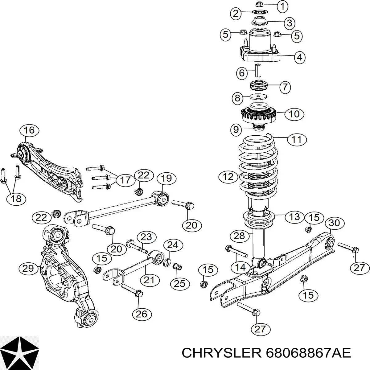 Амортизатор задній 68068867AE Chrysler