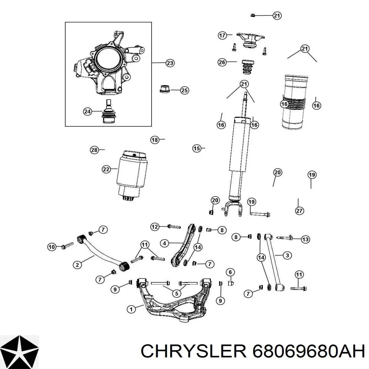 Амортизатор задній 68069680AH Chrysler