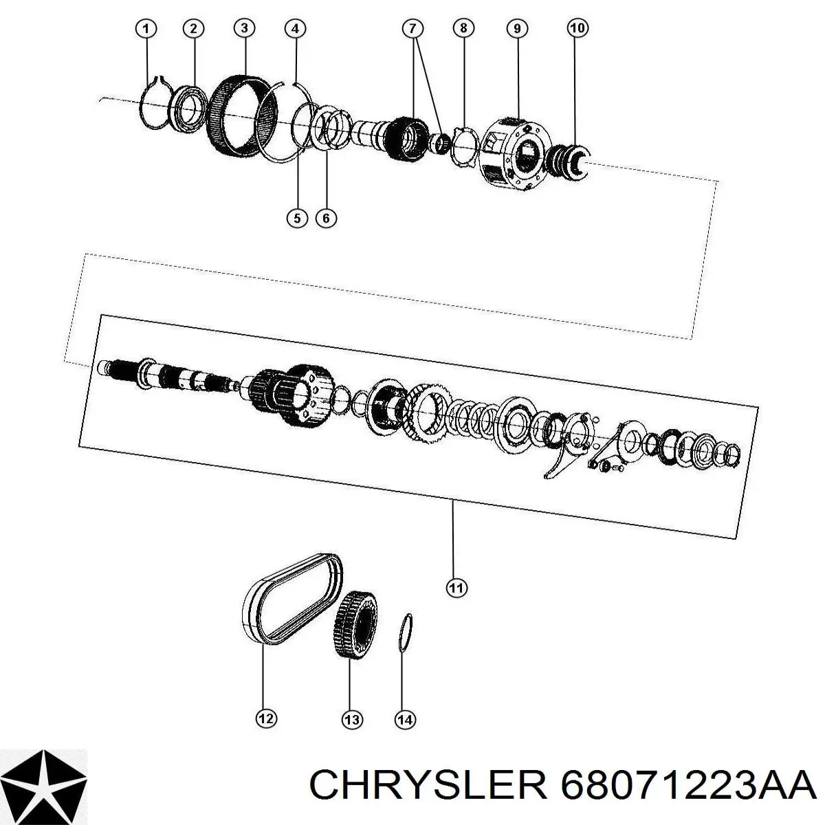 68071223AB Chrysler Раздатка (коробка роздавальна)
