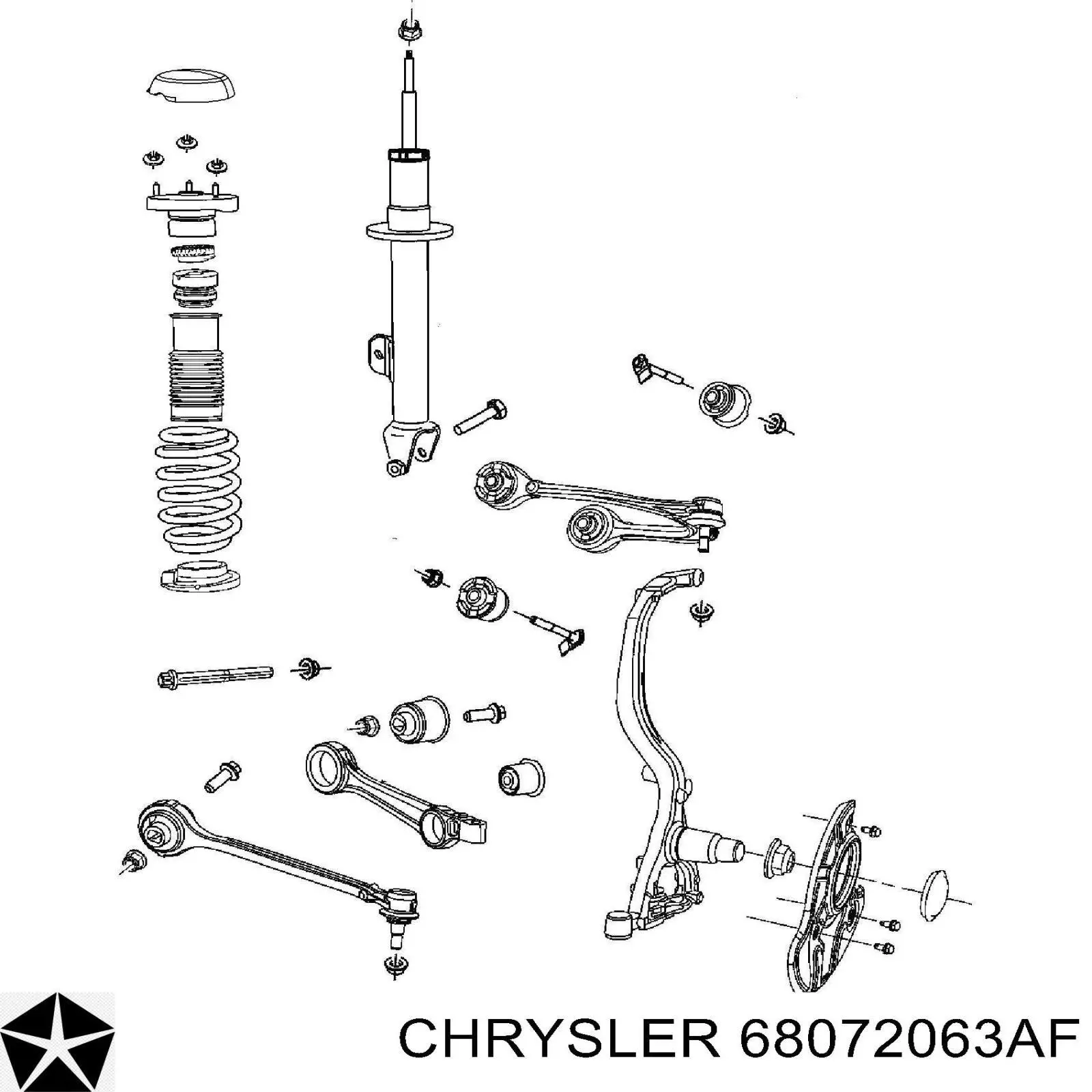 Амортизатор передньої підвіски, лівий Chrysler 68072063AF ціна, від 109.92 USD