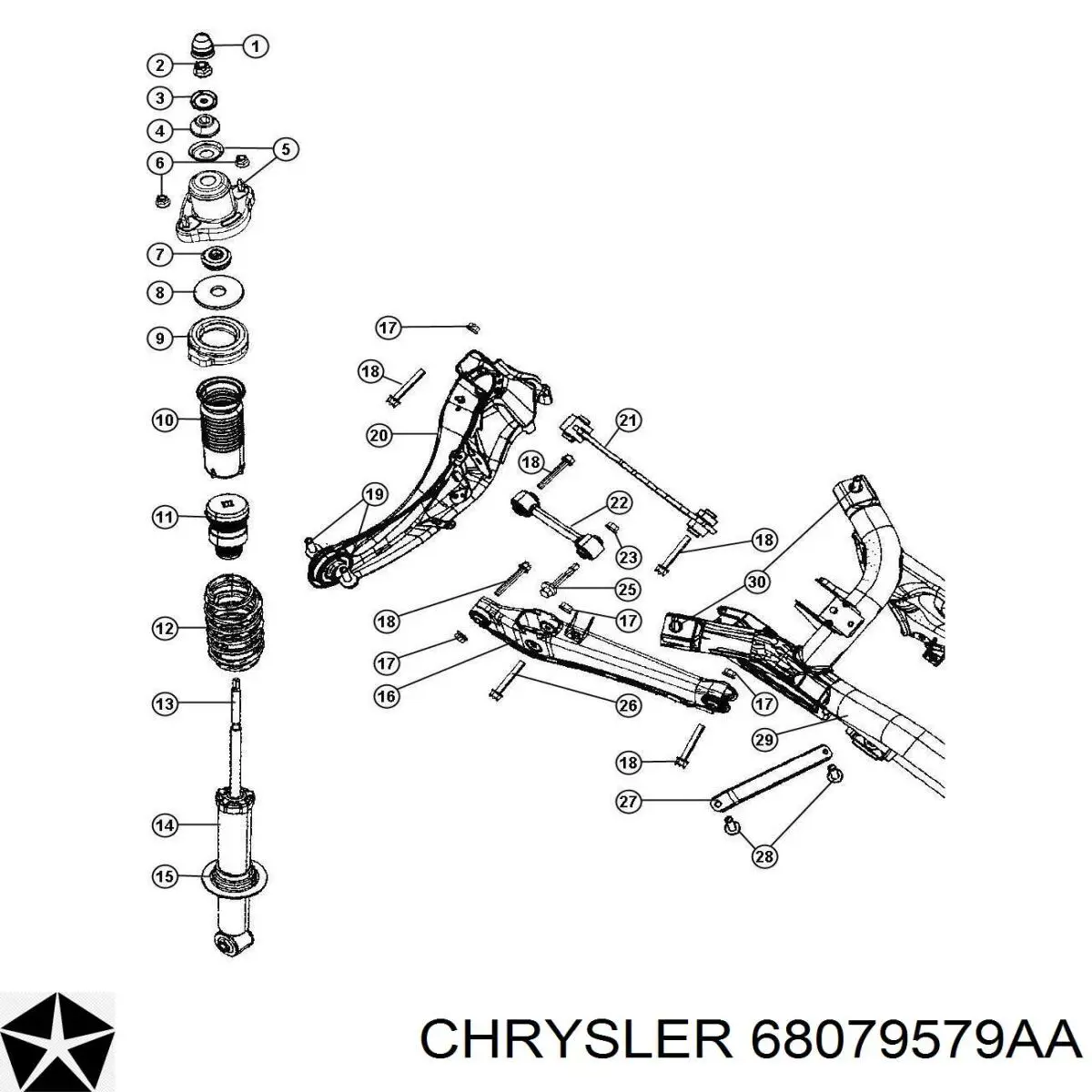 05085525AA Chrysler втулка амортизатора заднього