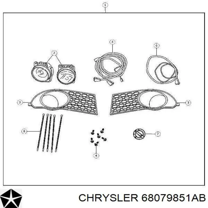 K68079851AB Fiat/Alfa/Lancia заглушка/ решітка протитуманних фар бампера переднього, ліва