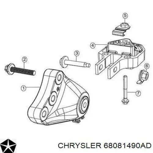 Подушка (опора) двигуна, задня Chrysler 68081490AD ціна, від 30.77 USD