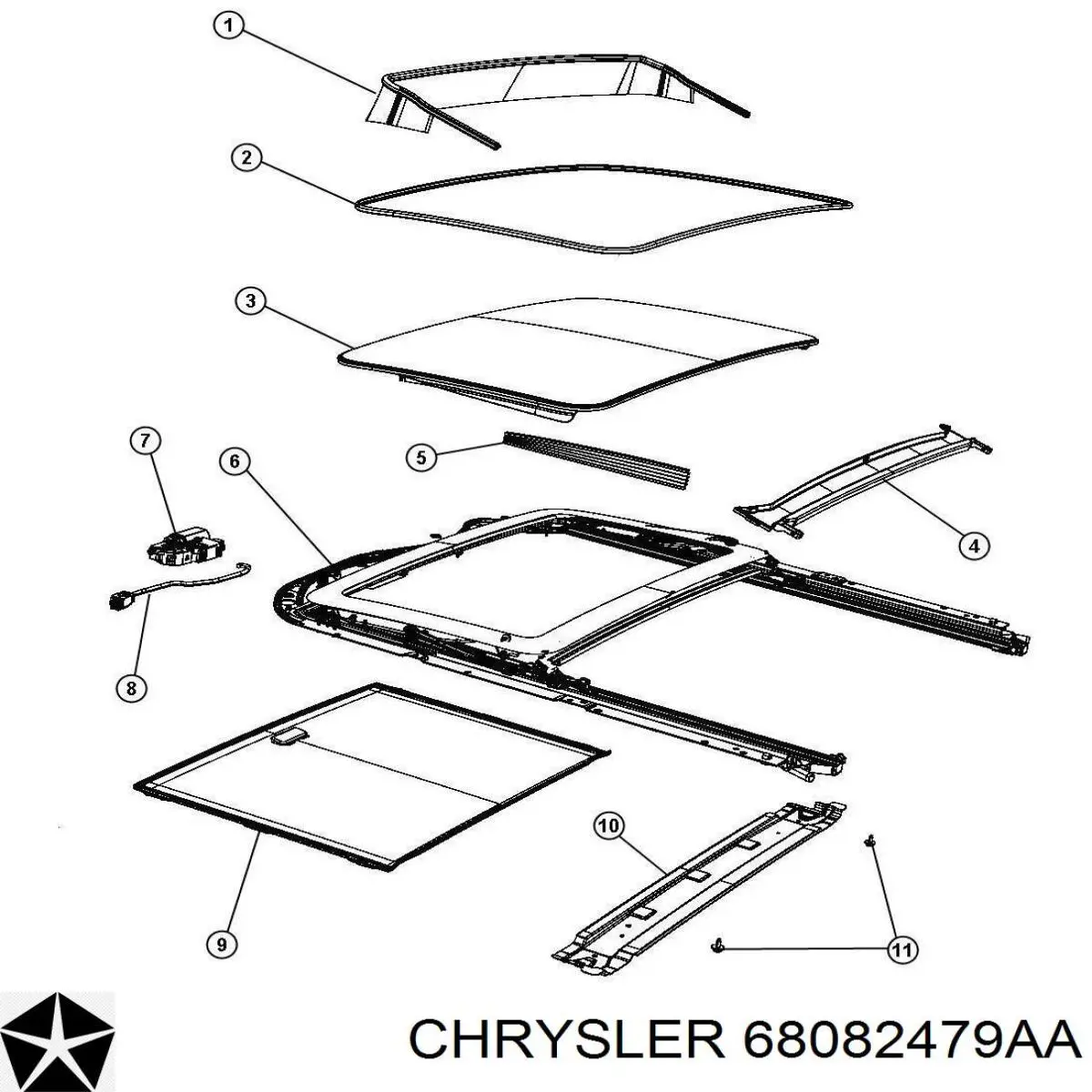 Ущільнювач люка даху Dodge Charger SRT8 (Додж Чарджер)
