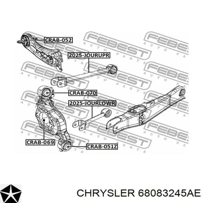 Купити 68083245AE Chrysler Цапфа ліва