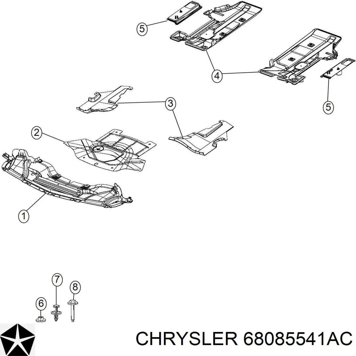 Захист бампера переднього 68085541AC Chrysler