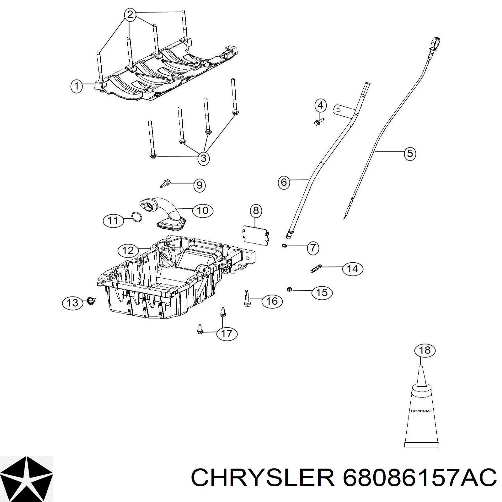 Піддон двигуна Chrysler 68086157AC ціна, від 253.39 USD