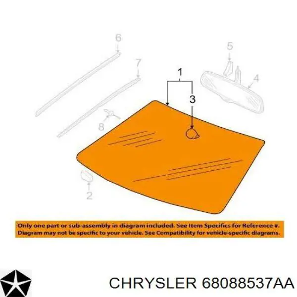Лобове скло 68088537AA Chrysler