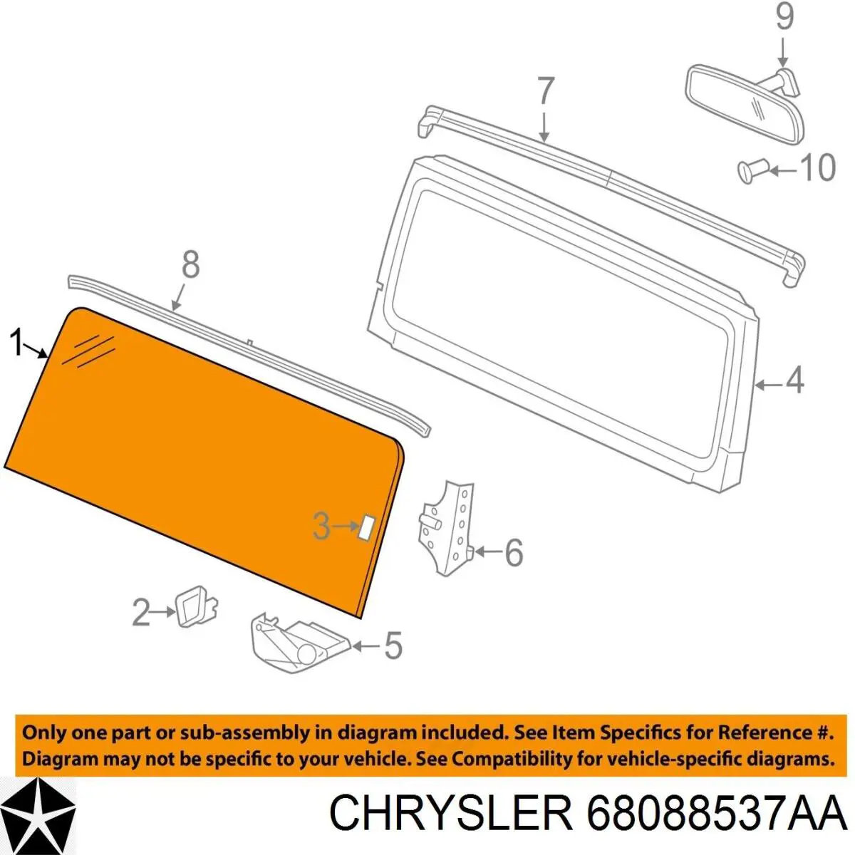 Автоскло Chrysler 68088537AA ціна, від 204.91 USD
