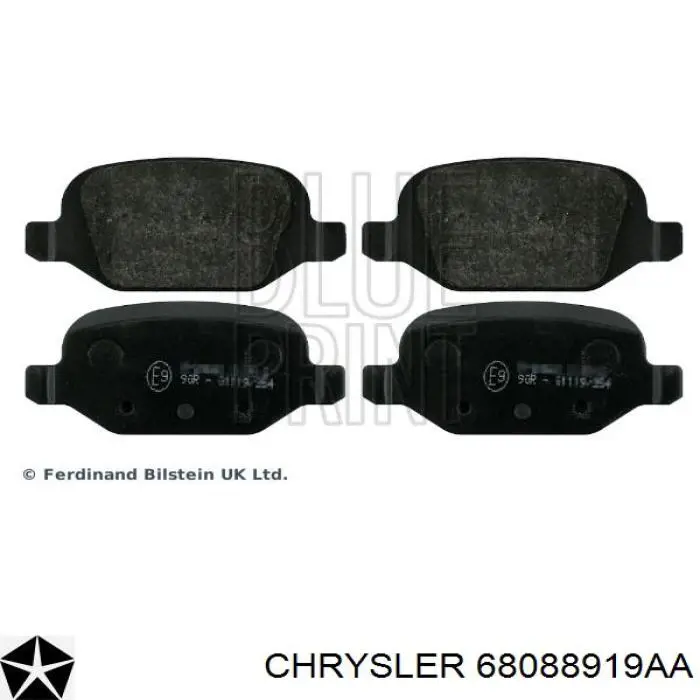 Задні гальмівні колодки 68088919AA Chrysler