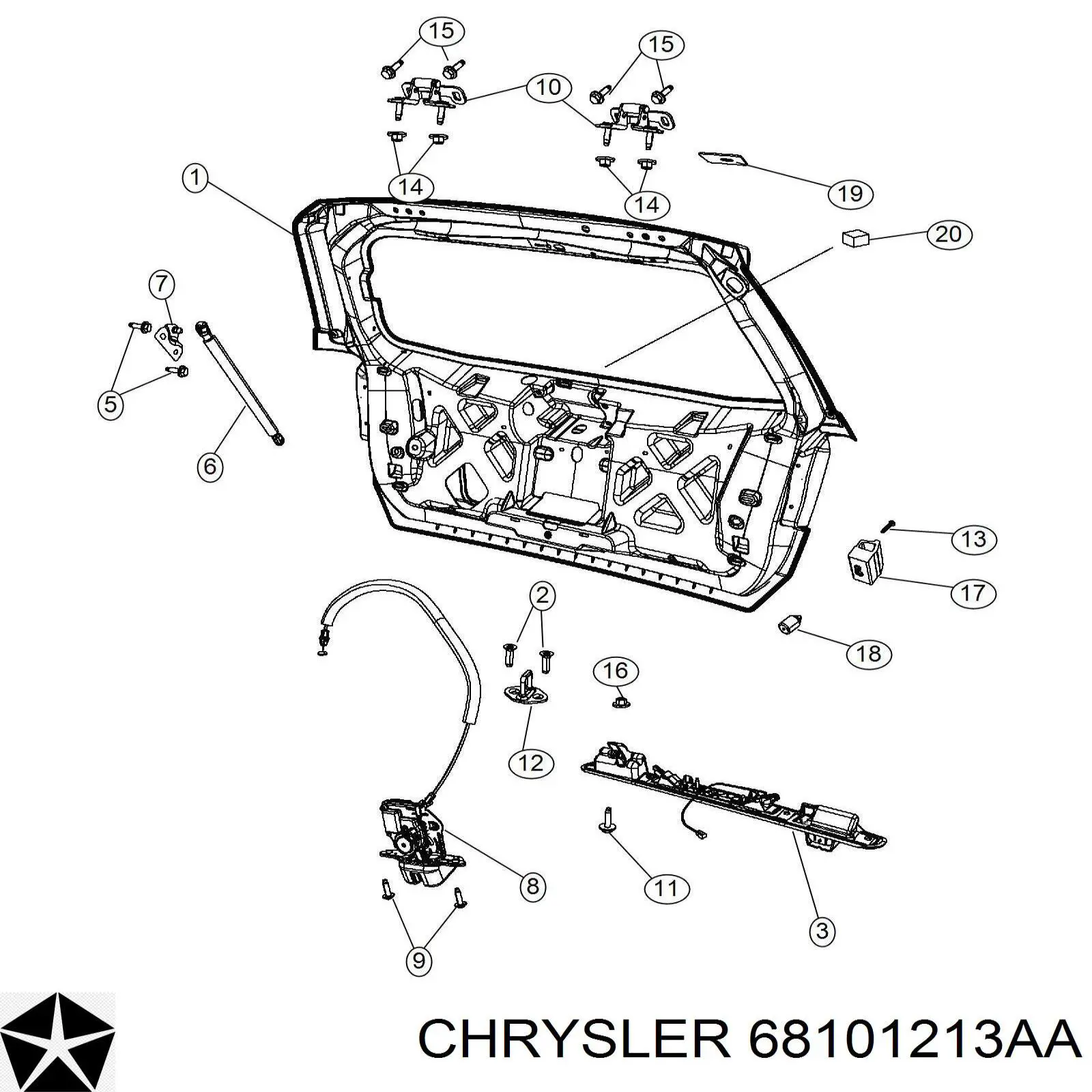 Амортизатор двері задньої Chrysler 68101213AA ціна, від 6.33 USD