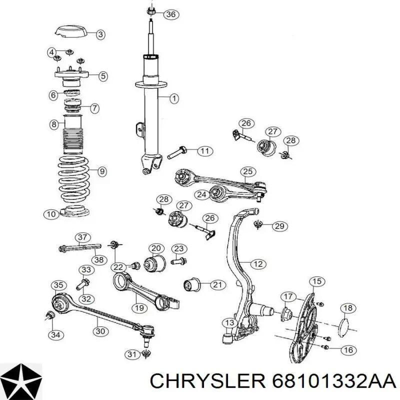  Chrysler 68101332AA ціна, від 15.88 USD