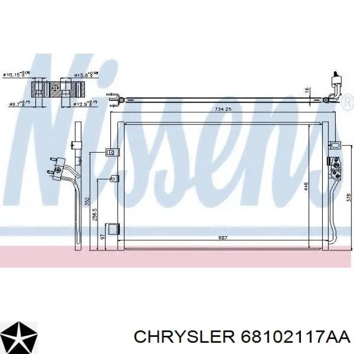 Купити 68102117AA Chrysler Радіатор системи охолодження кондиціонера